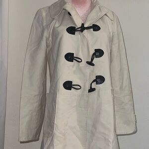 A.P.C. Cream Trench Coat with Black Toggles